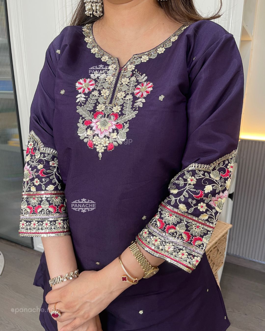 Embroidered kurta gharara set