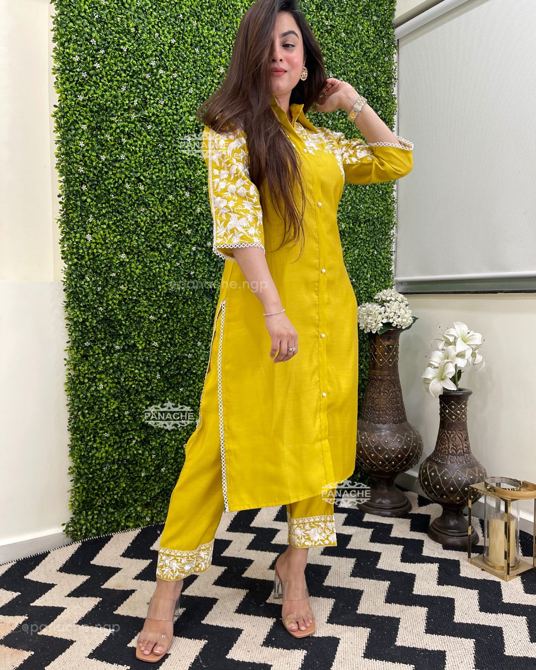 Haldi yellow dabka coord