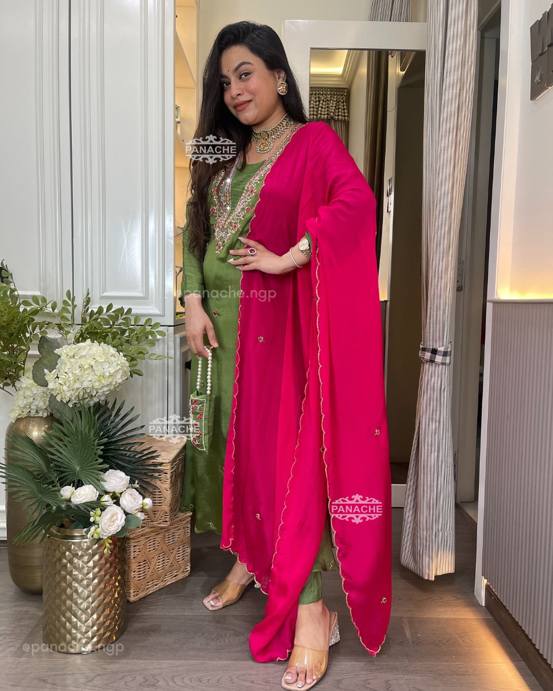 PARTYWEAR chinnon set