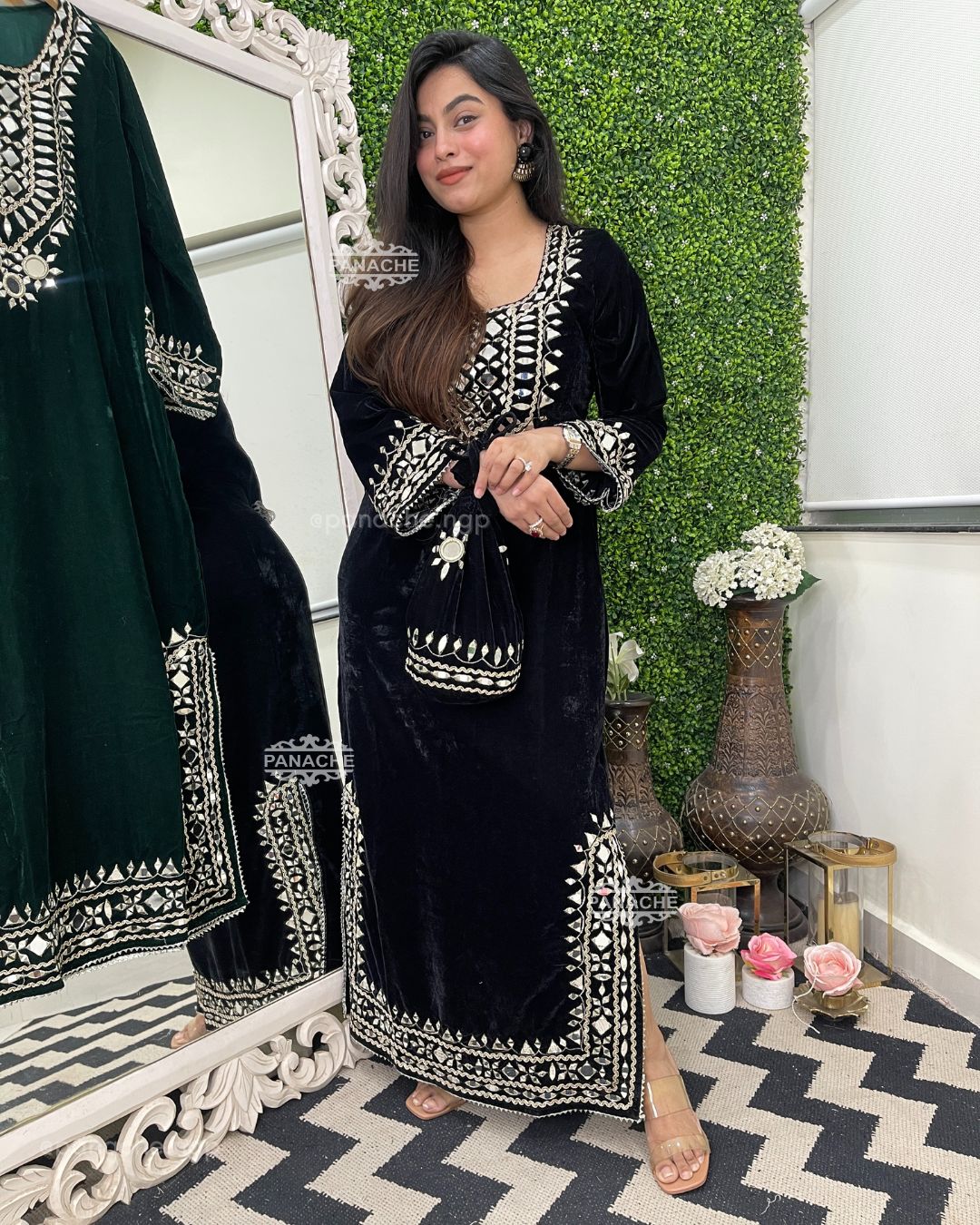 Mirror and Gota velvets