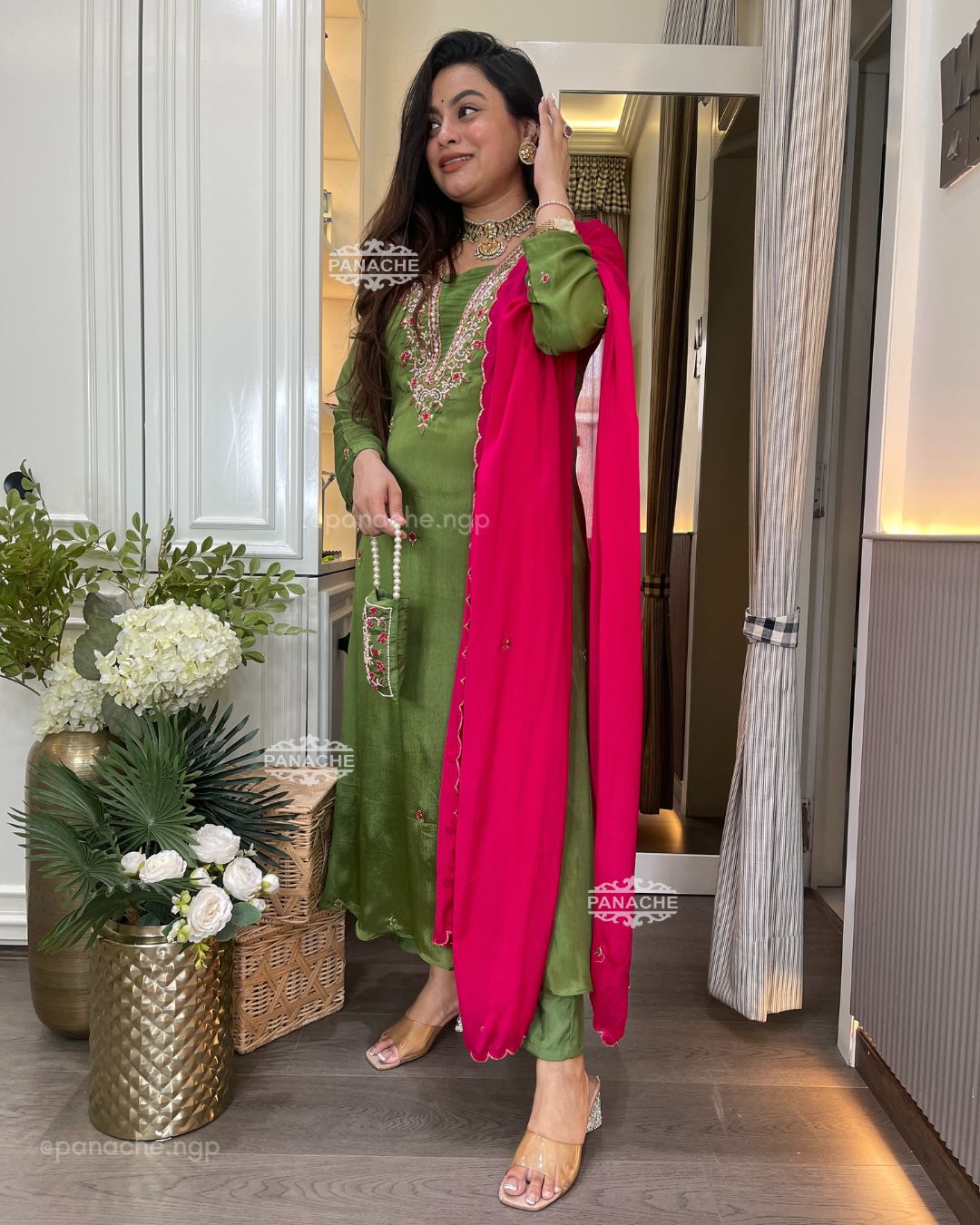 PARTYWEAR chinnon set