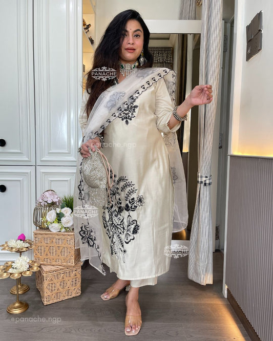 Beige and black special set