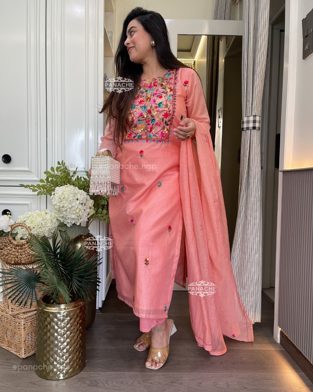 Peach frenchknot set