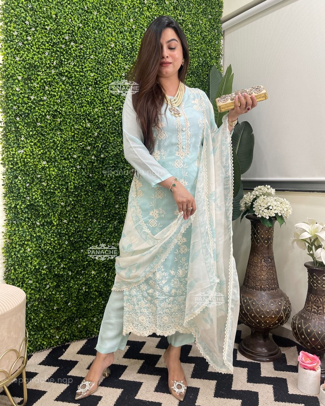Ice blue dabka set