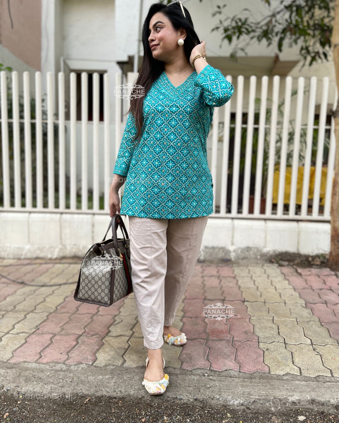 Budget V neck short Kurti Tee
