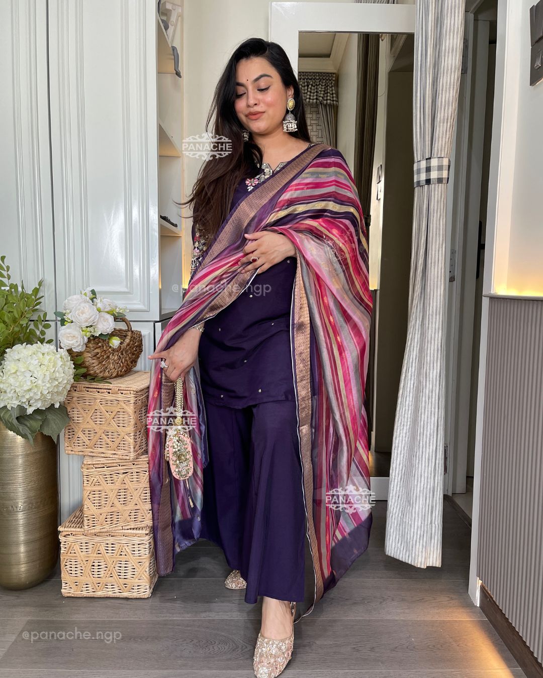 Embroidered kurta gharara set