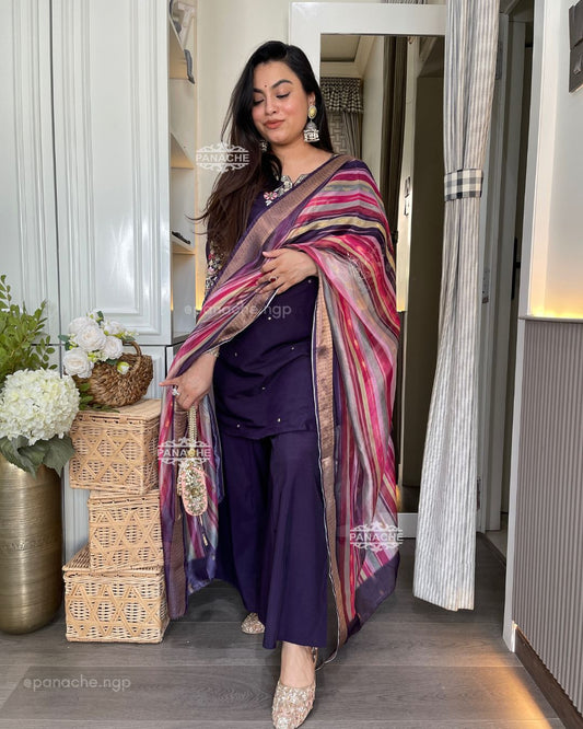 Embroidered kurta gharara set