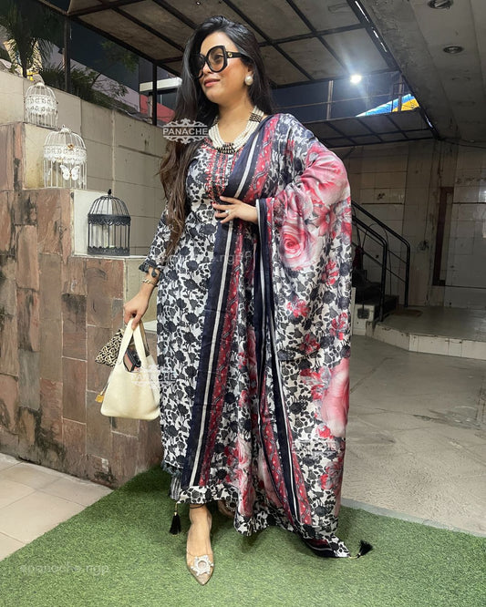 Funda muslin set with mirror work