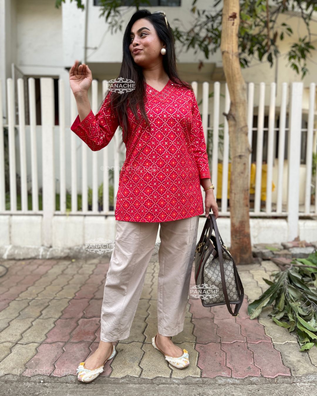 Budget V neck short Kurti Tee