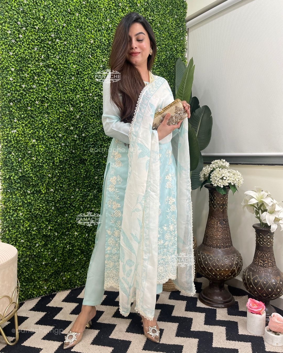 Ice blue dabka set