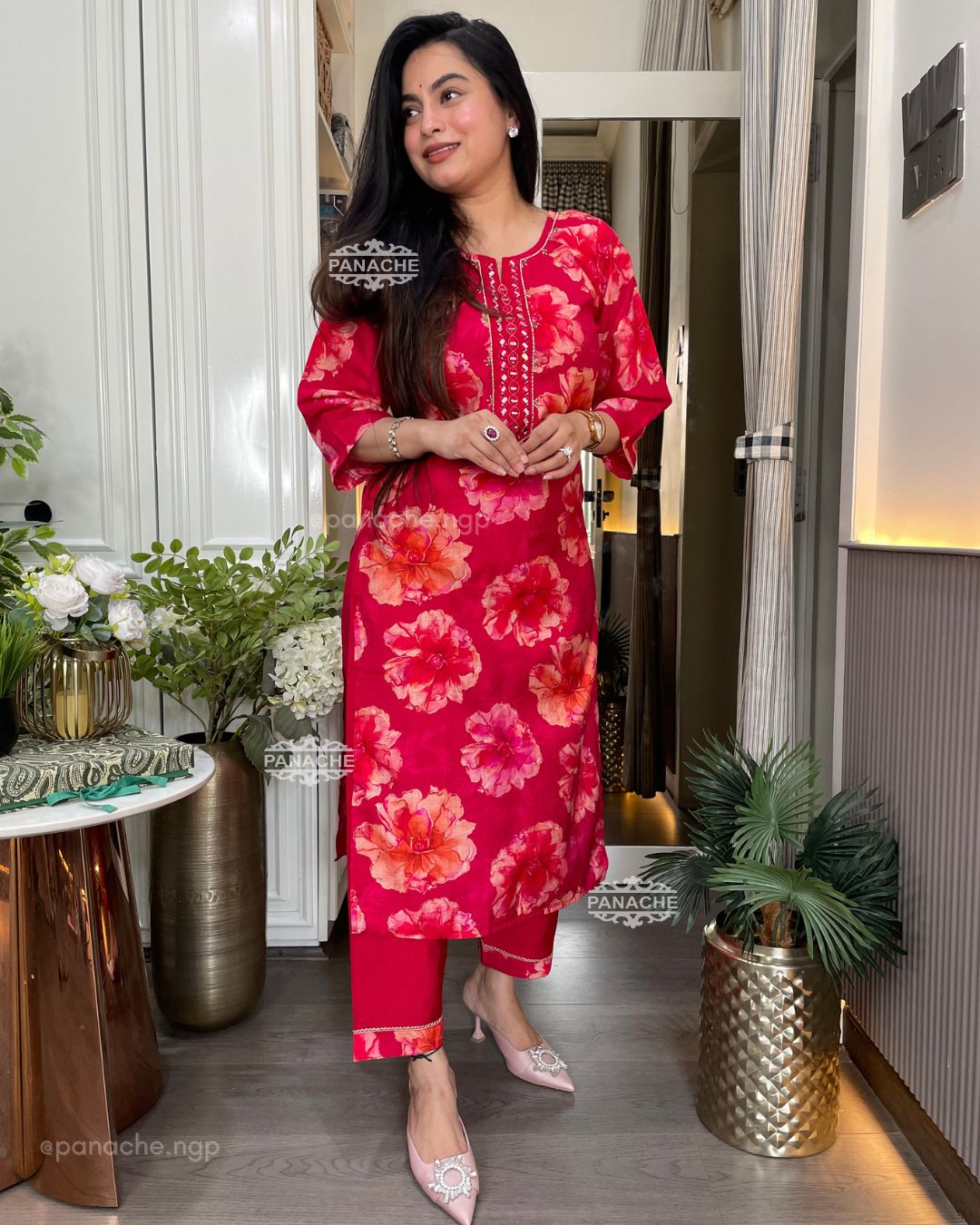 Scarlet floral set