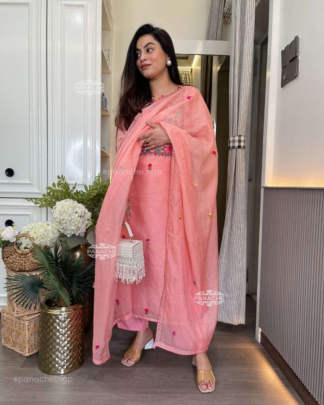 Peach frenchknot set