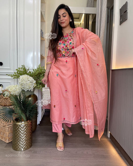 Peach frenchknot set