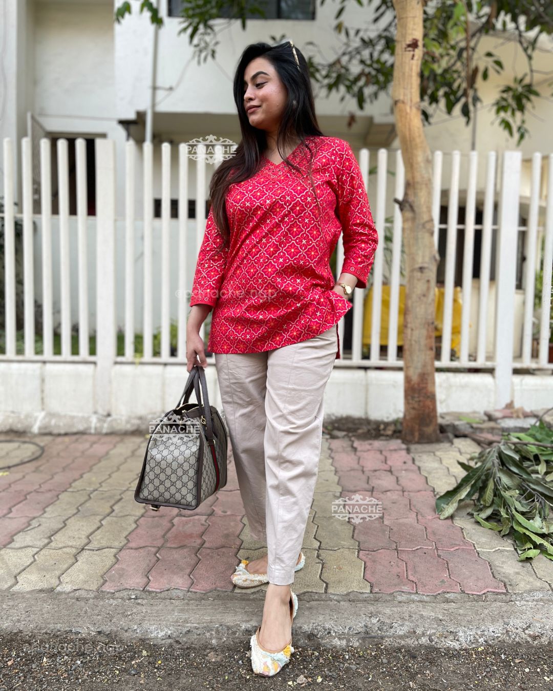 Budget V neck short Kurti Tee