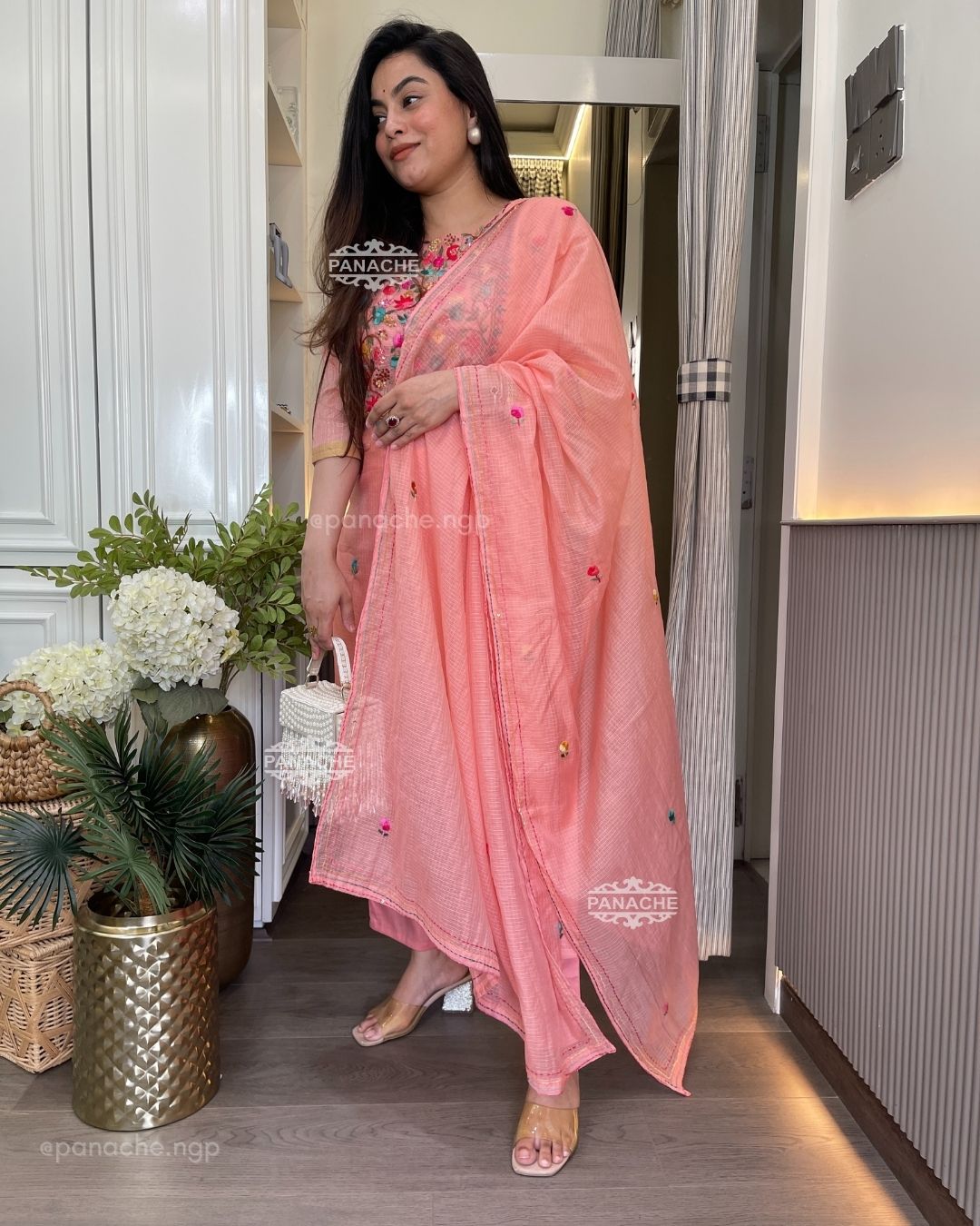 Peach frenchknot set