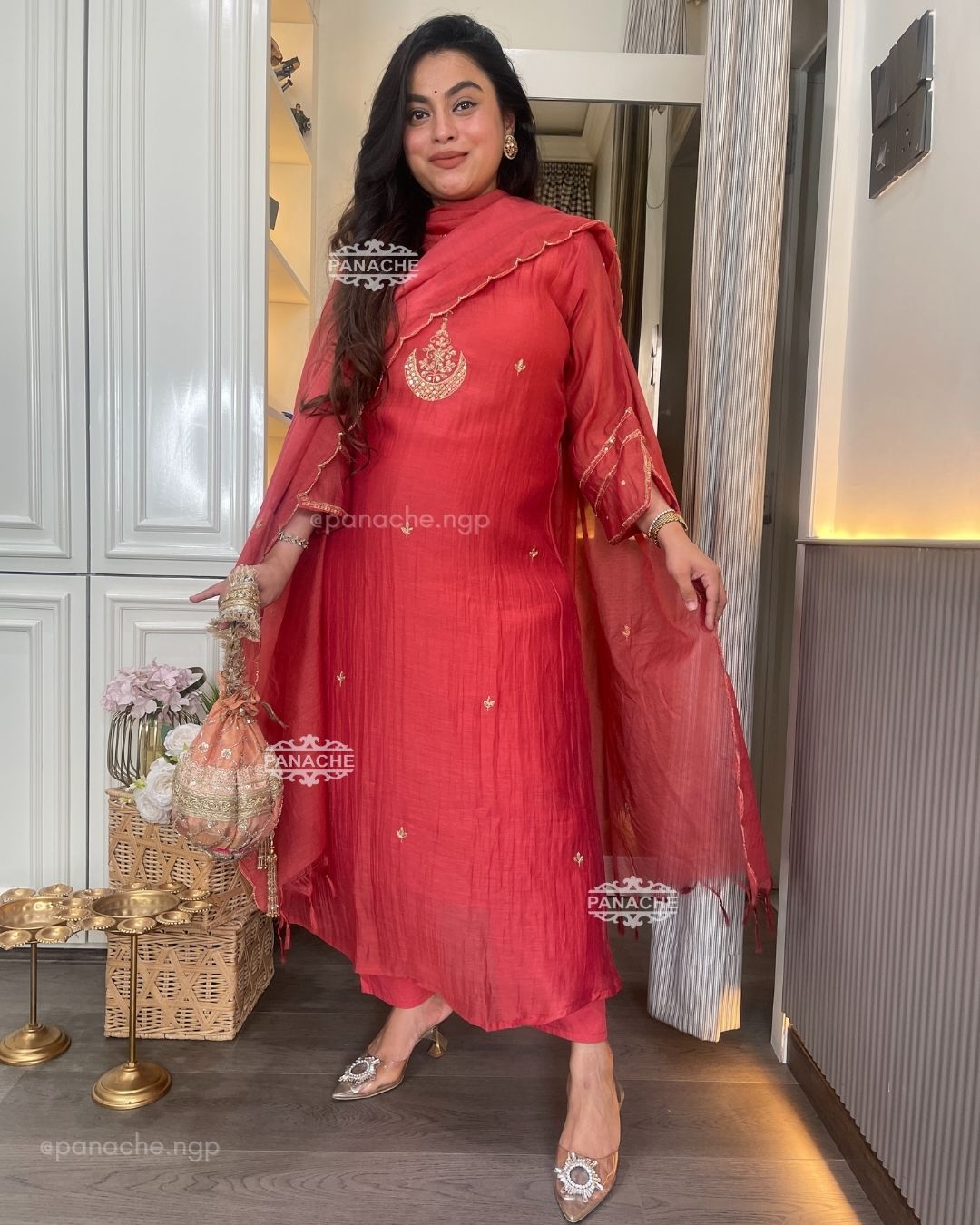 Rust e mul chanderi set