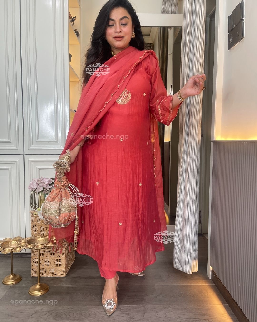 Rust e mul chanderi set