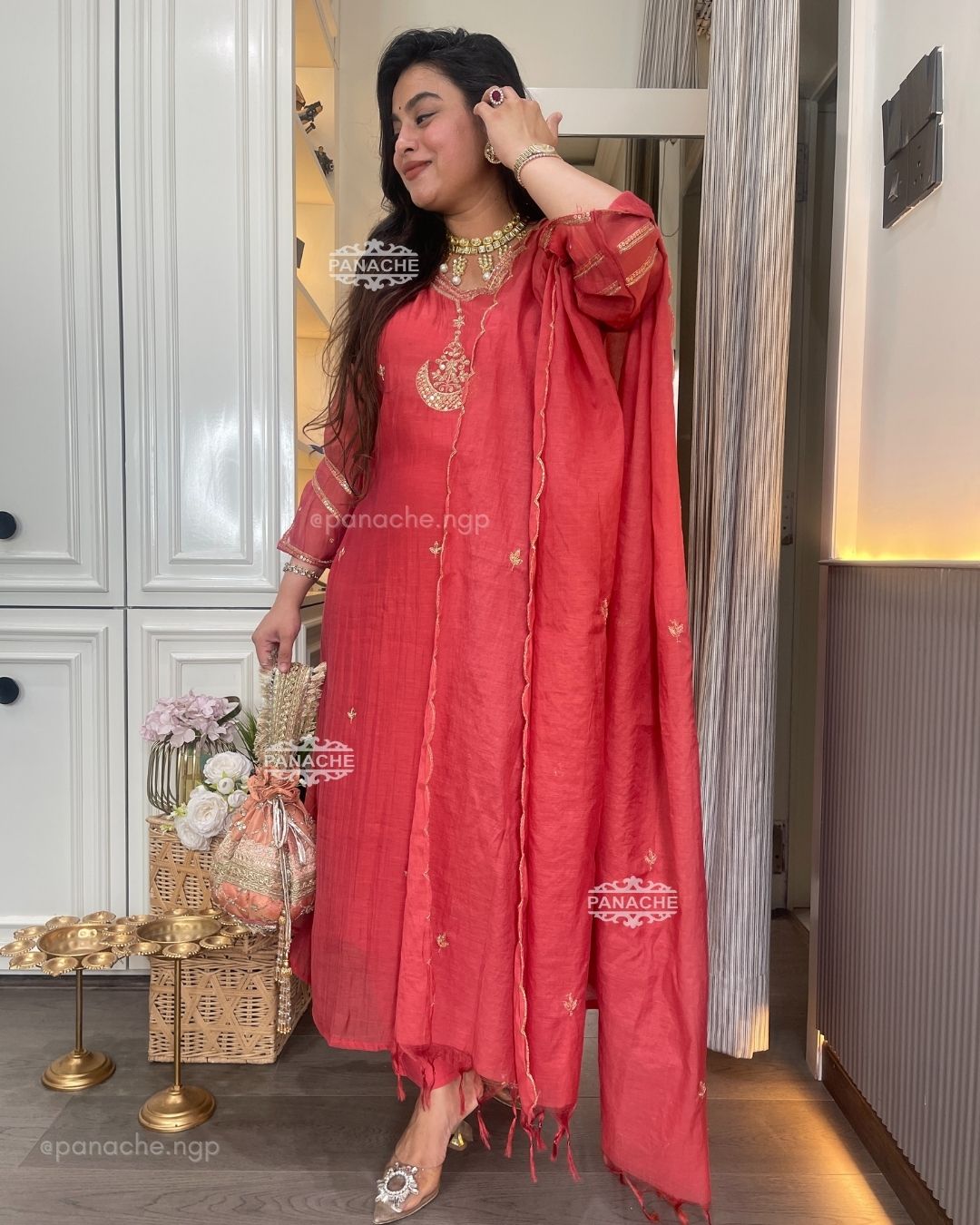 Rust e mul chanderi set