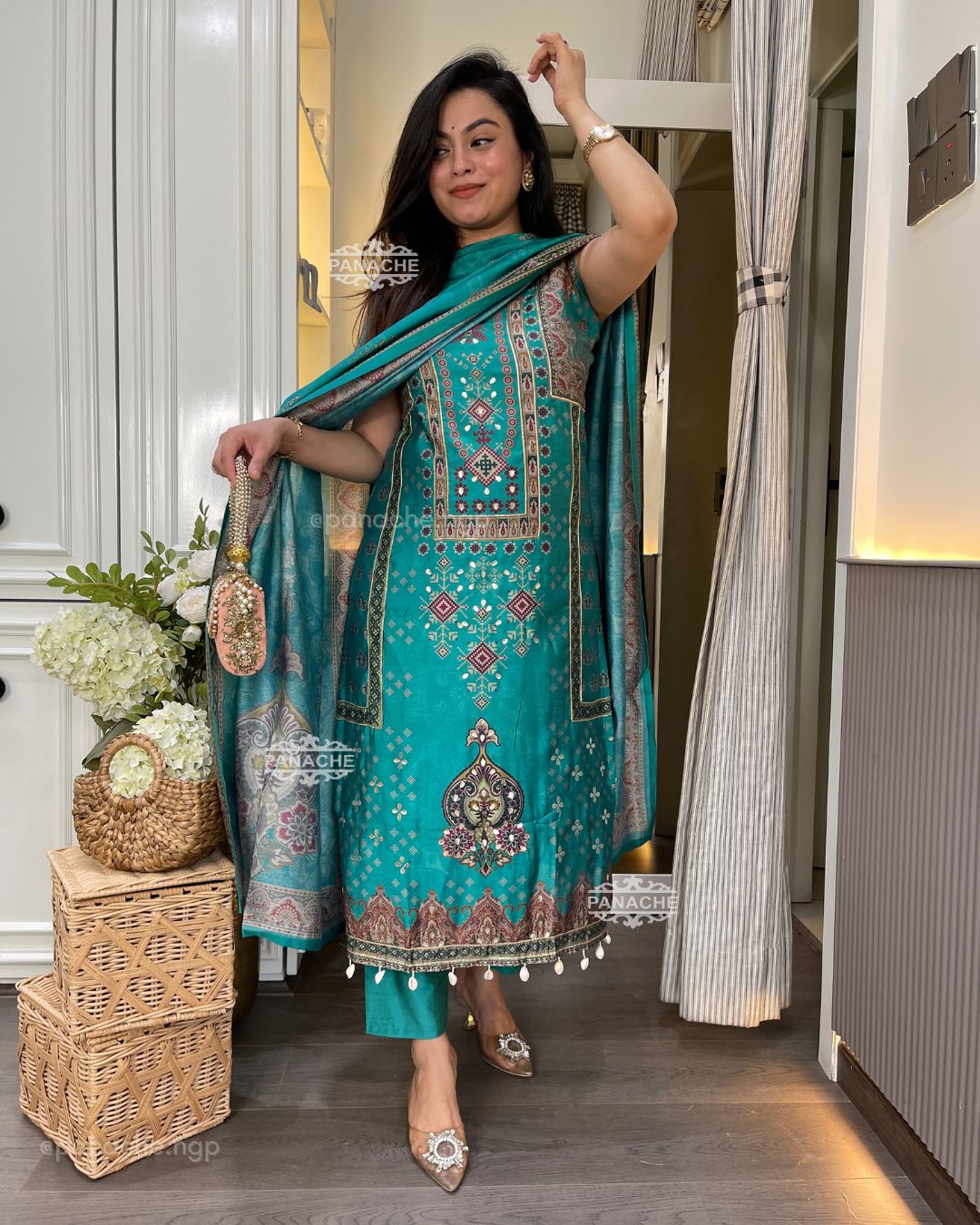 Muslin print on print Shells sui