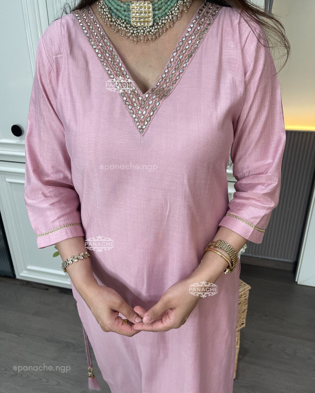 Pastel pink suit set