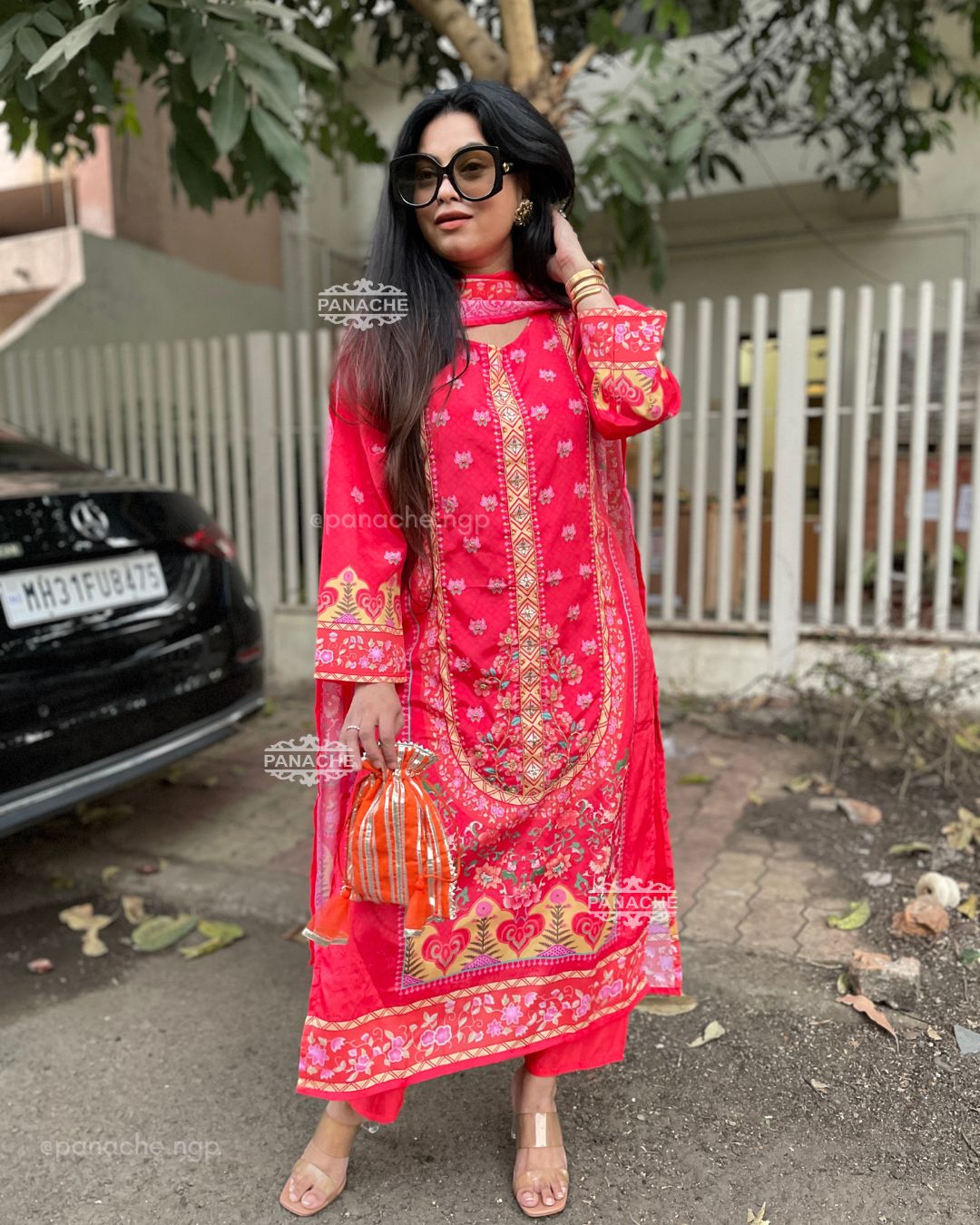 Print in print budget suit set