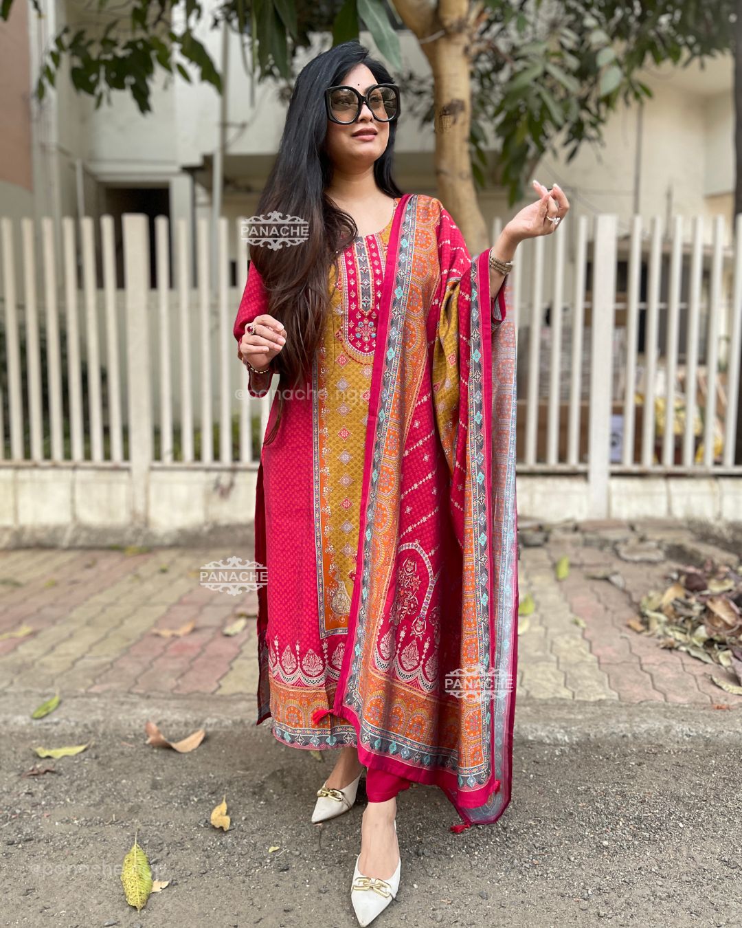 Print on print muslin set