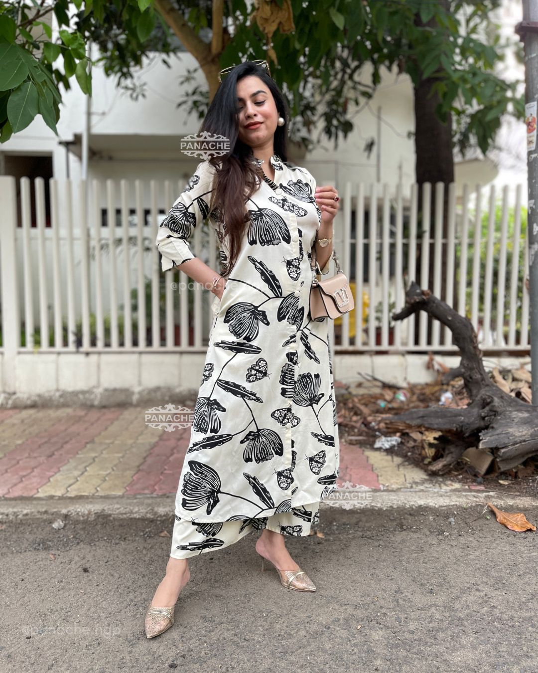 Print on print slub cotton set