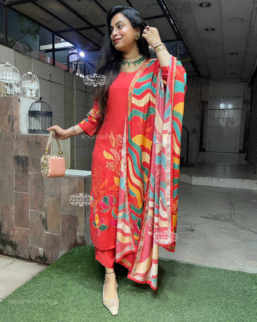 Print on print orange blossom set