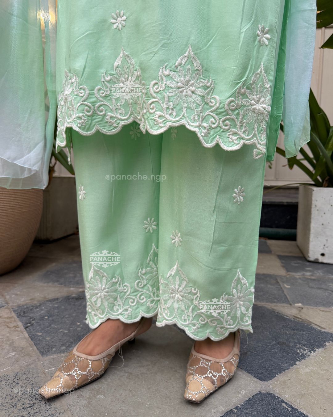 Pastel thread work Suits