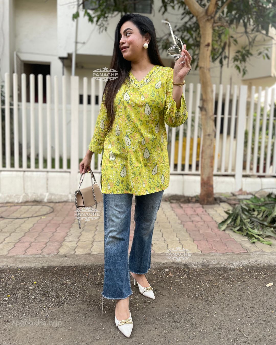 Lime summer budget Kurti