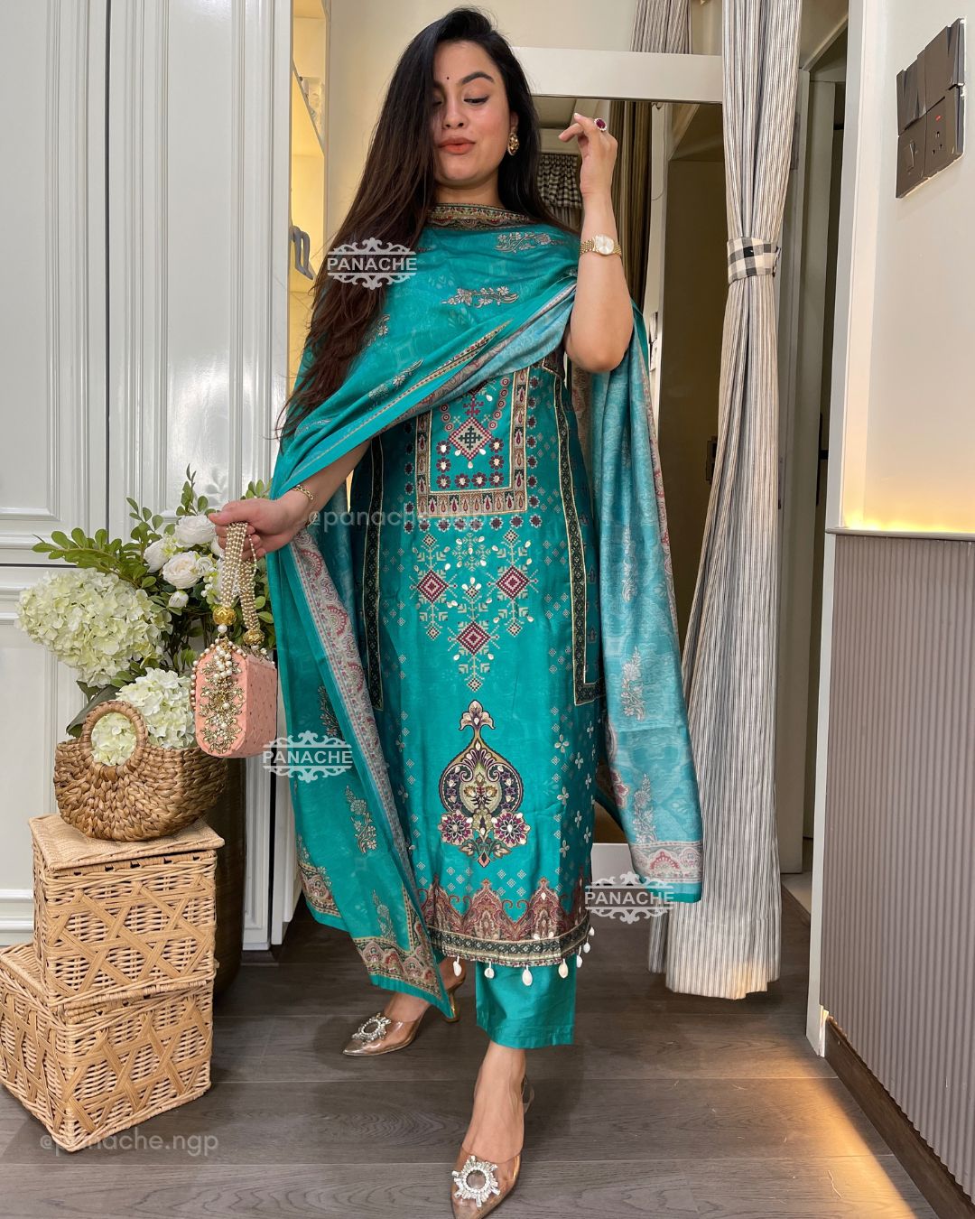 Muslin print on print Shells sui