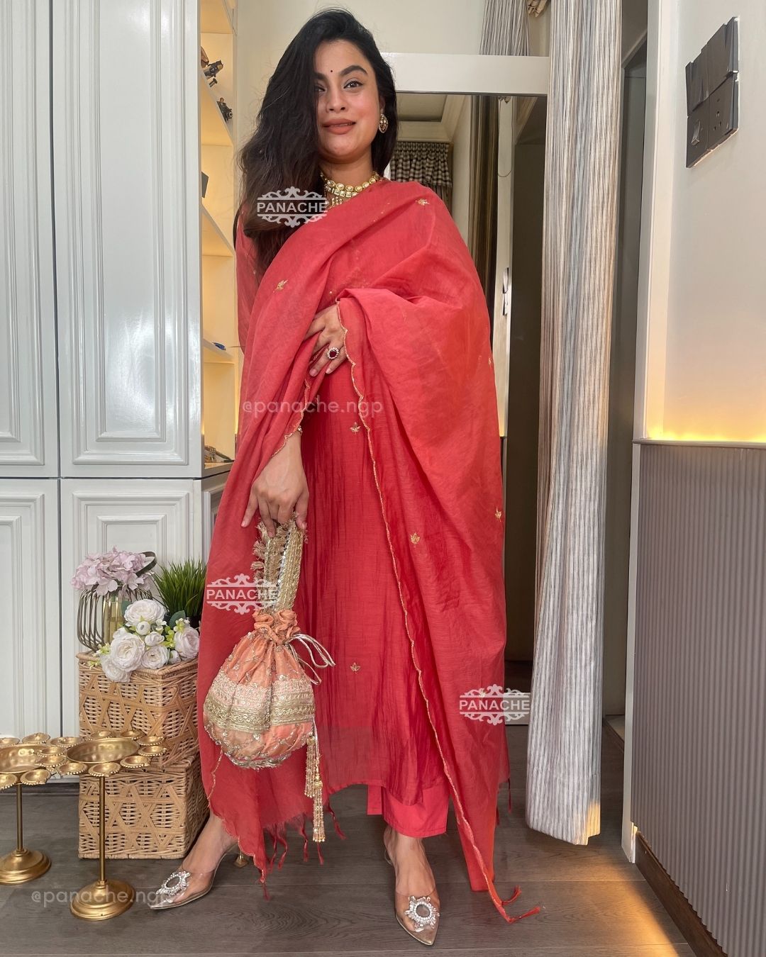 Rust e mul chanderi set