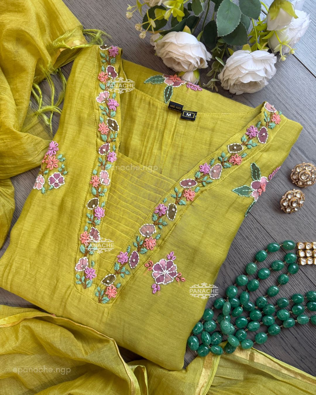 Gulnaar green suit set