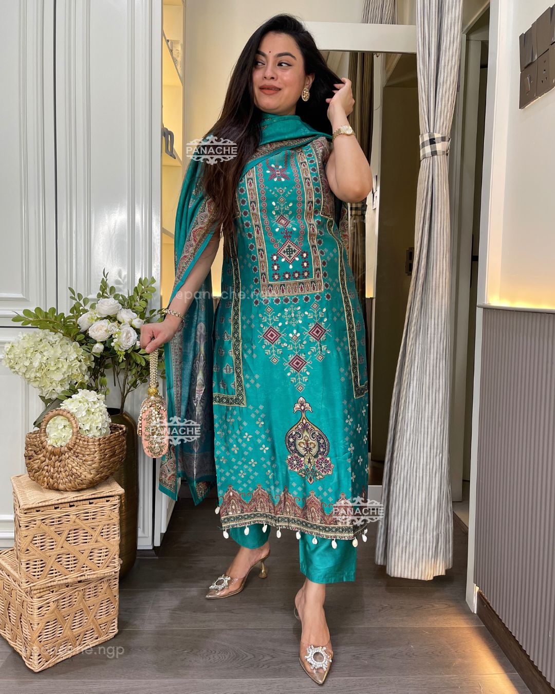 Muslin print on print Shells sui