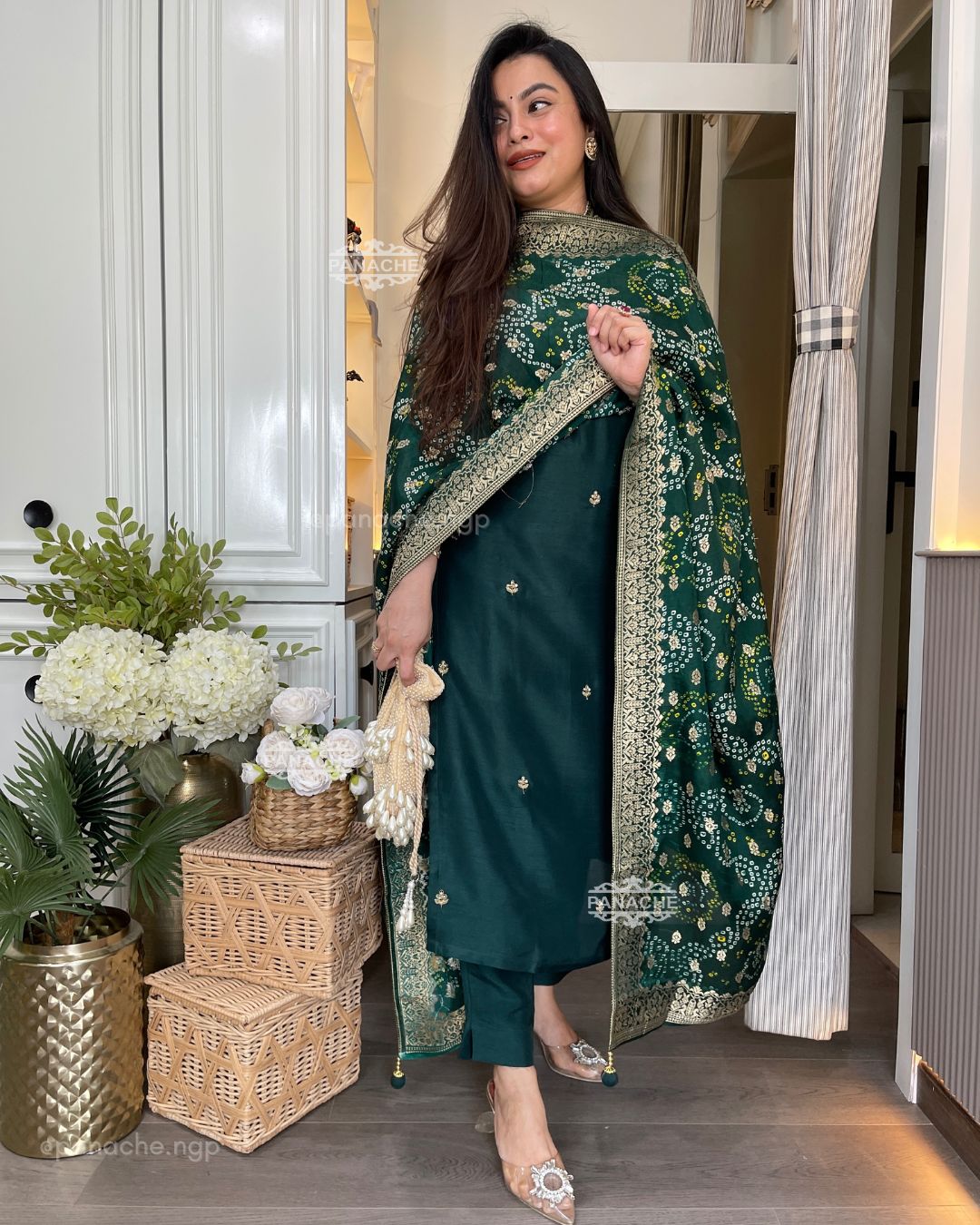 Bandhani silk set
