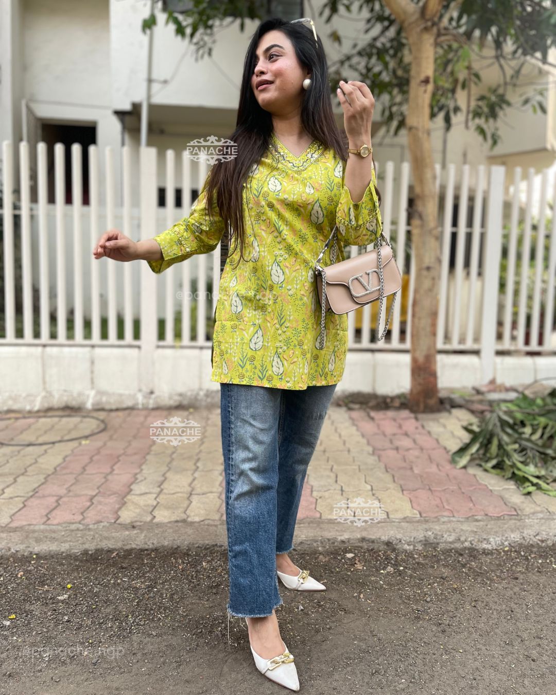 Lime summer budget Kurti