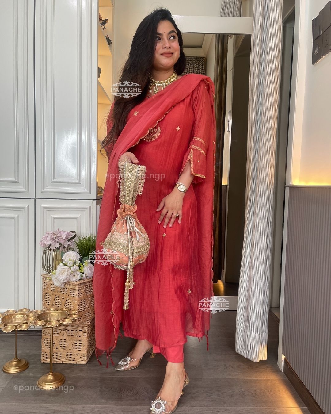 Rust e mul chanderi set