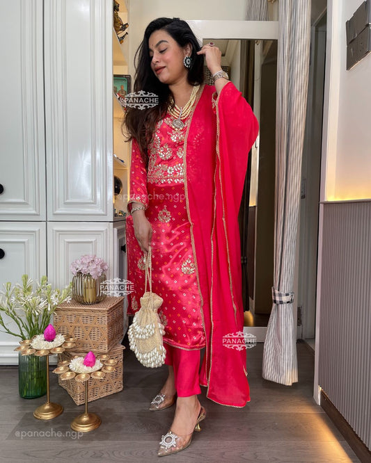 Gajji silk Bandhani sets