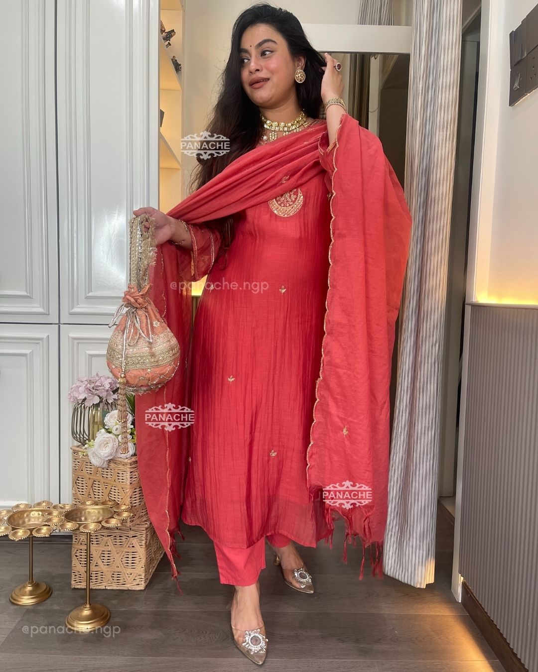 Rust e mul chanderi set