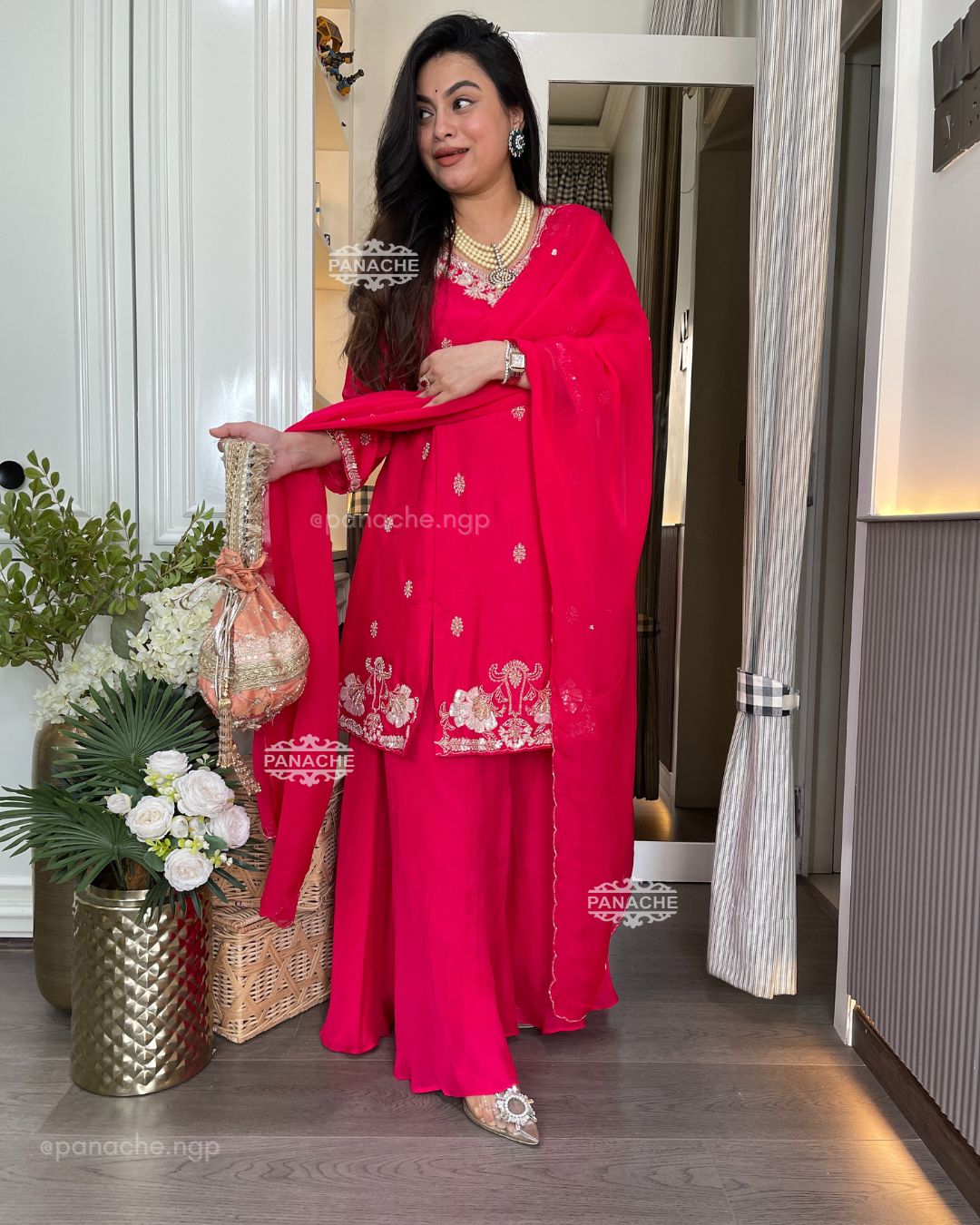 Sindoori red Sharara set