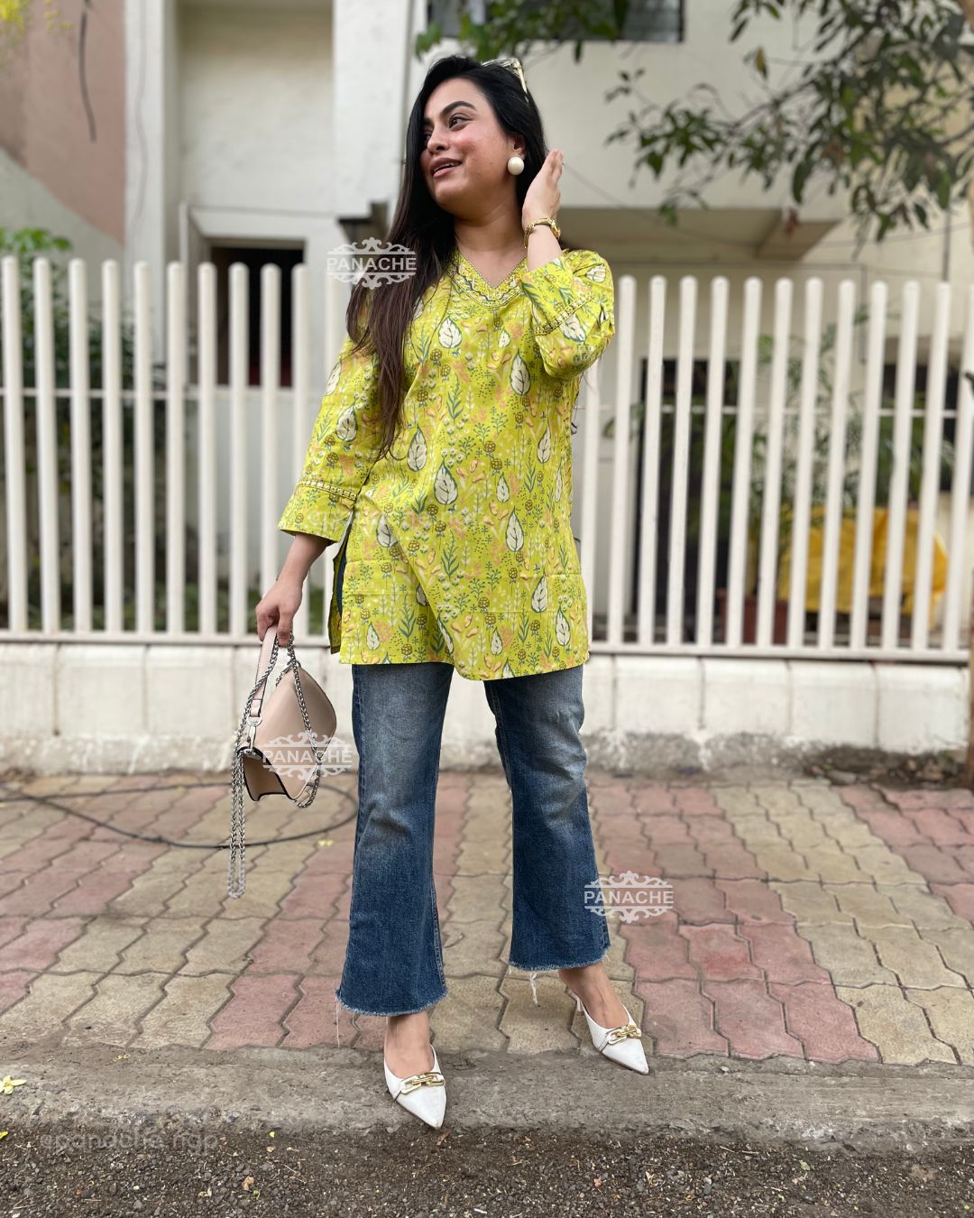 Lime summer budget Kurti