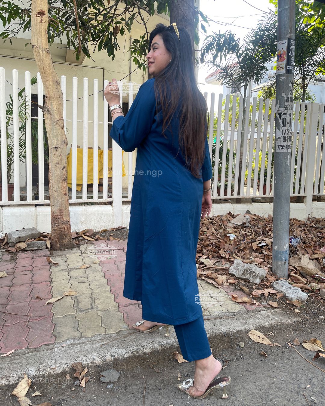 Indigo appliqué set