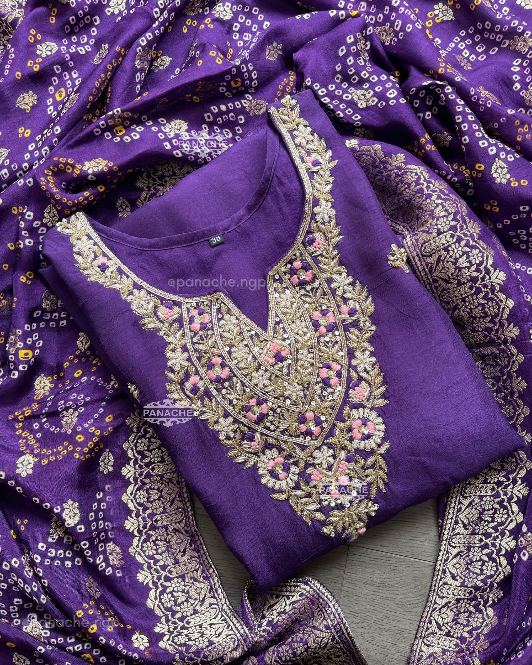 Bandhani silk set