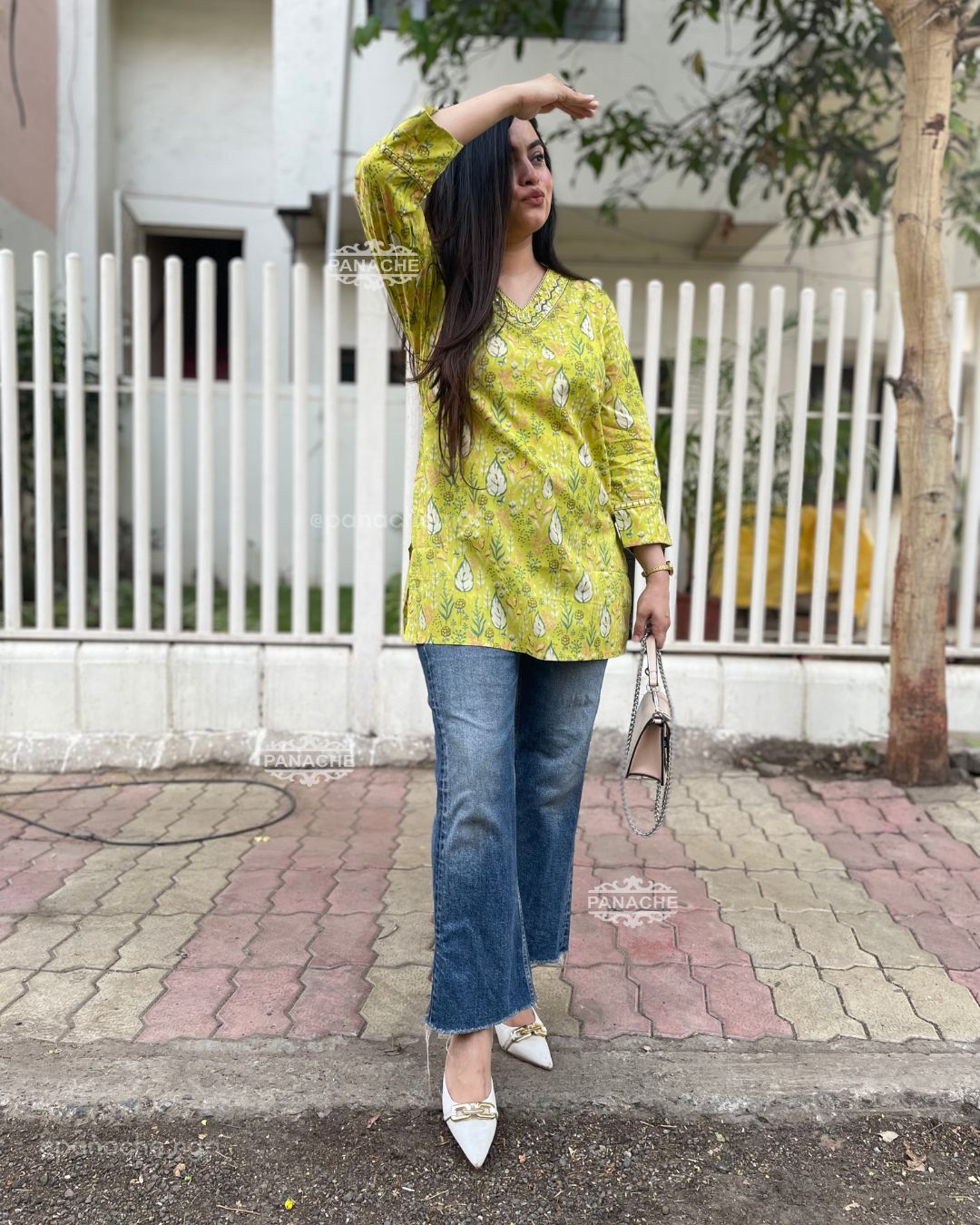 Lime summer budget Kurti