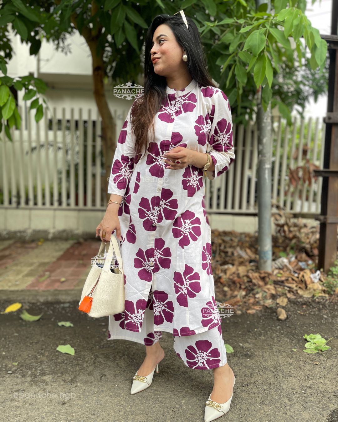 Print on print floral coord set