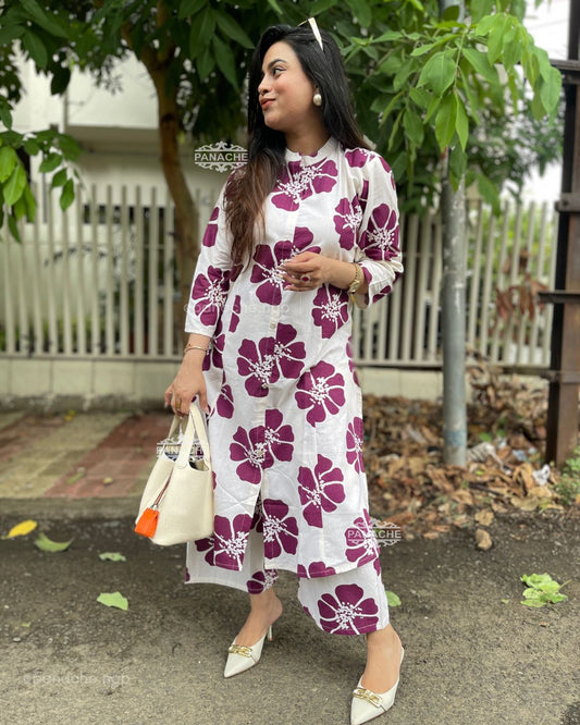 Print on print floral coord set