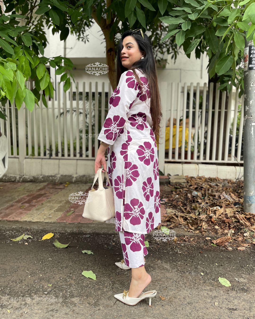 Print on print floral coord set