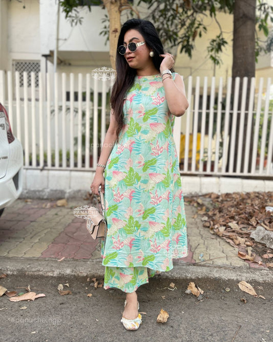 Summer Floral sleeveless set