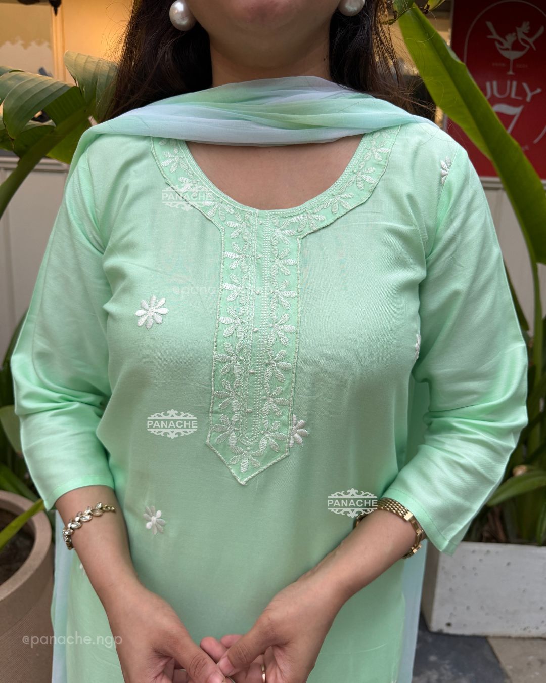 Pastel thread work Suits
