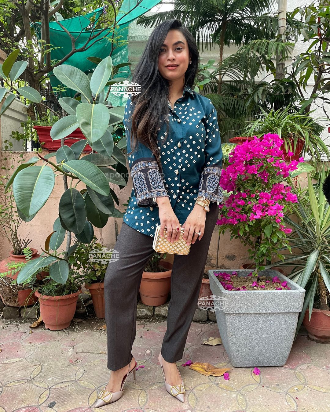 Ikkat Bandhani shirt